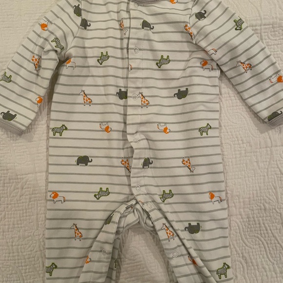 Little Me Gray Animal Print Footie - Picture 1 of 5